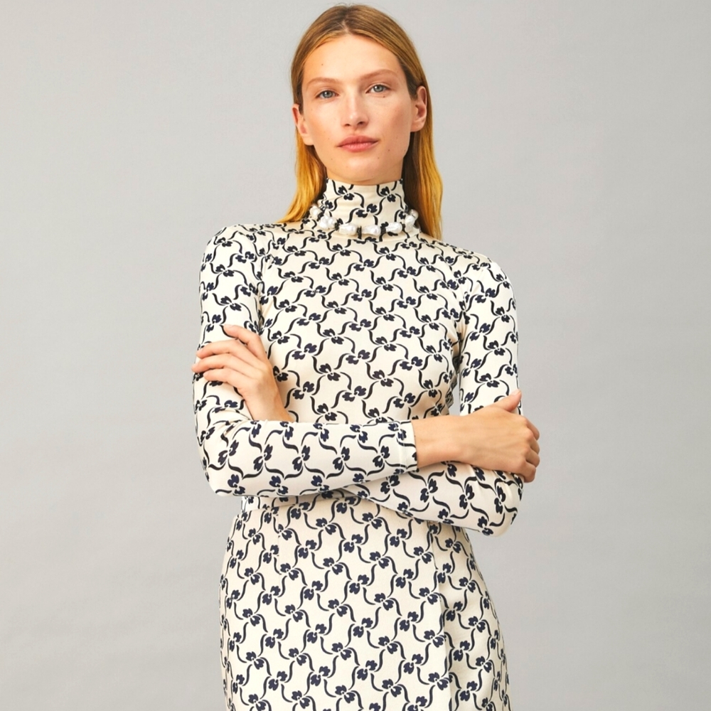 Tory Burch Black and White Patterned Top